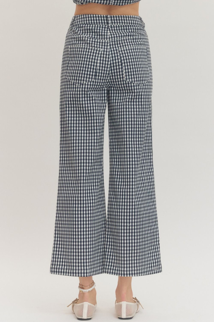 Bailey gingham pant in navy