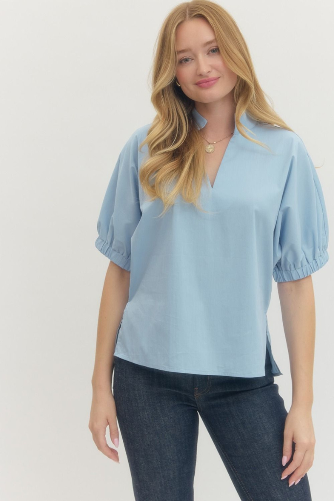 Callie top in chambray