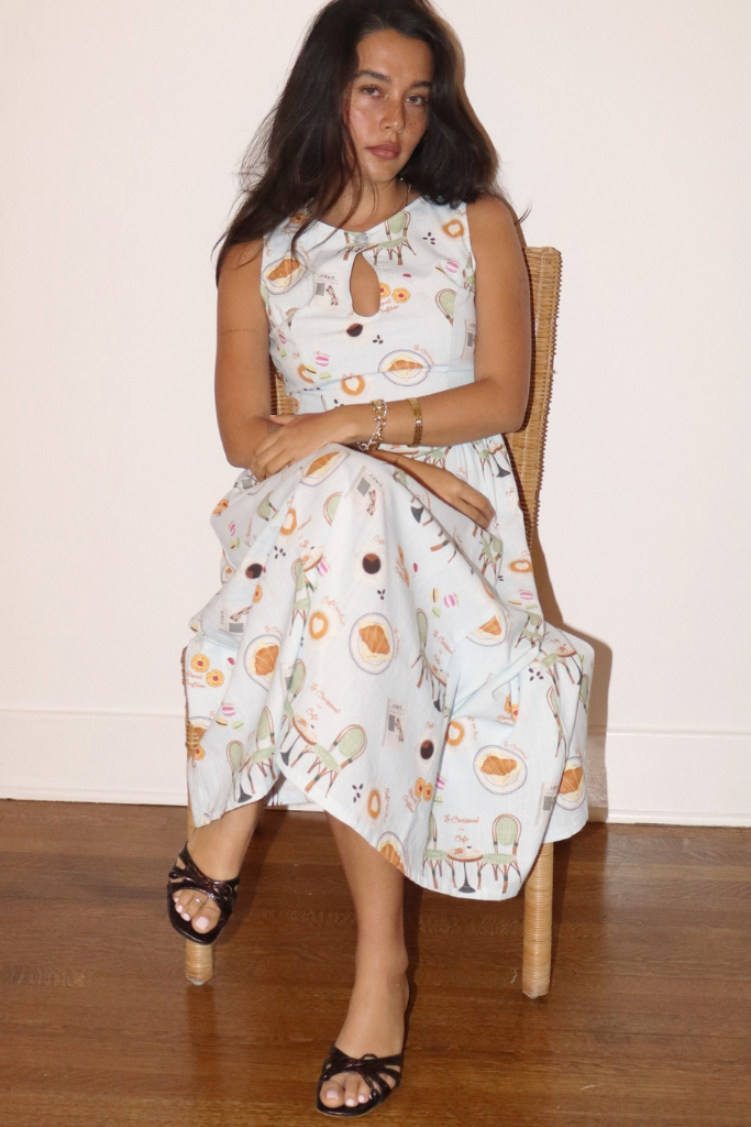 Megyn cafe print dress