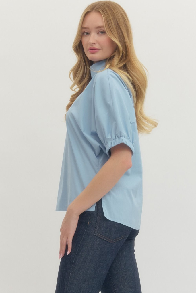 Callie top in chambray