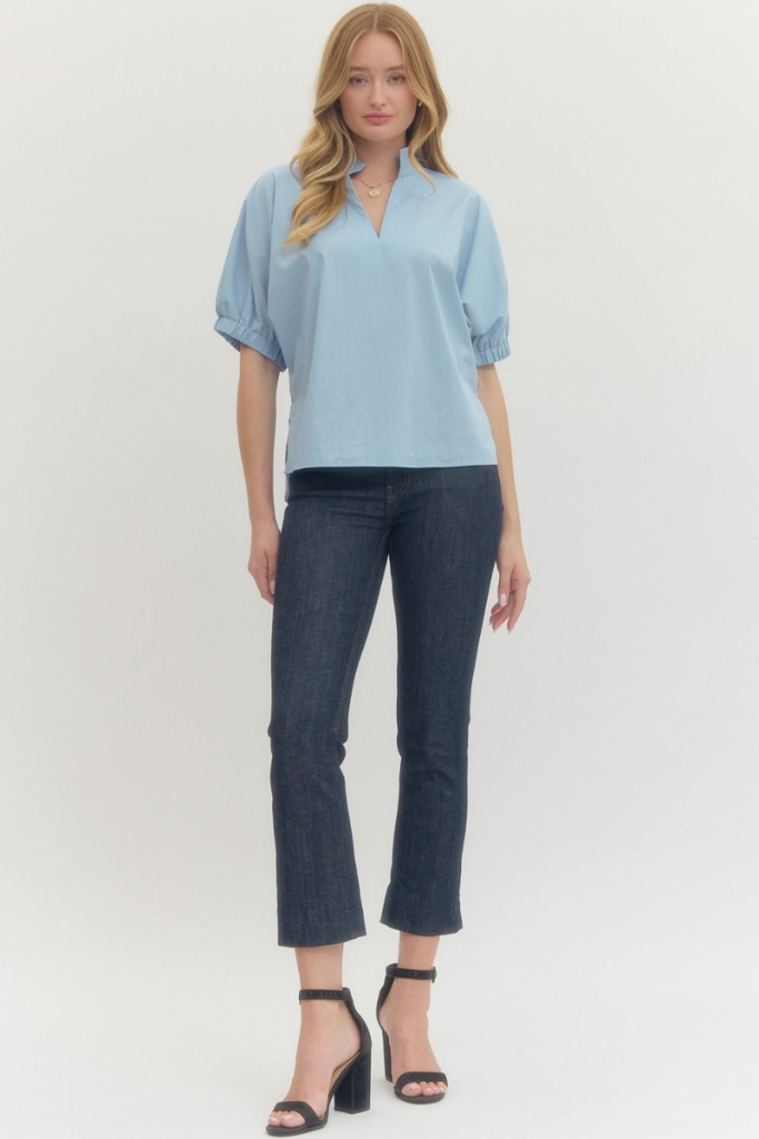 Callie top in chambray