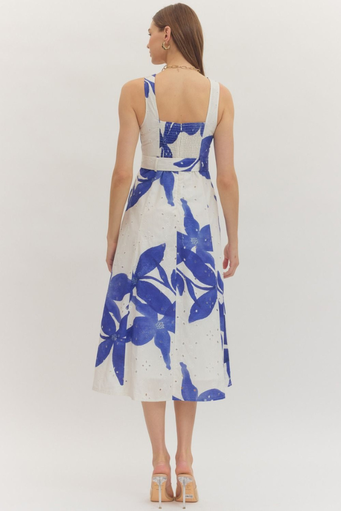 Halley midi dress in royal blue