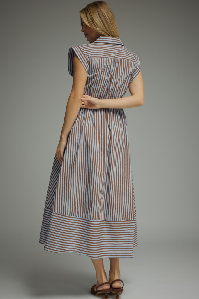 Serena stripe midi in blue