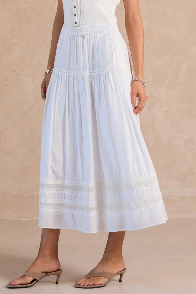 Malin midi skirt in white