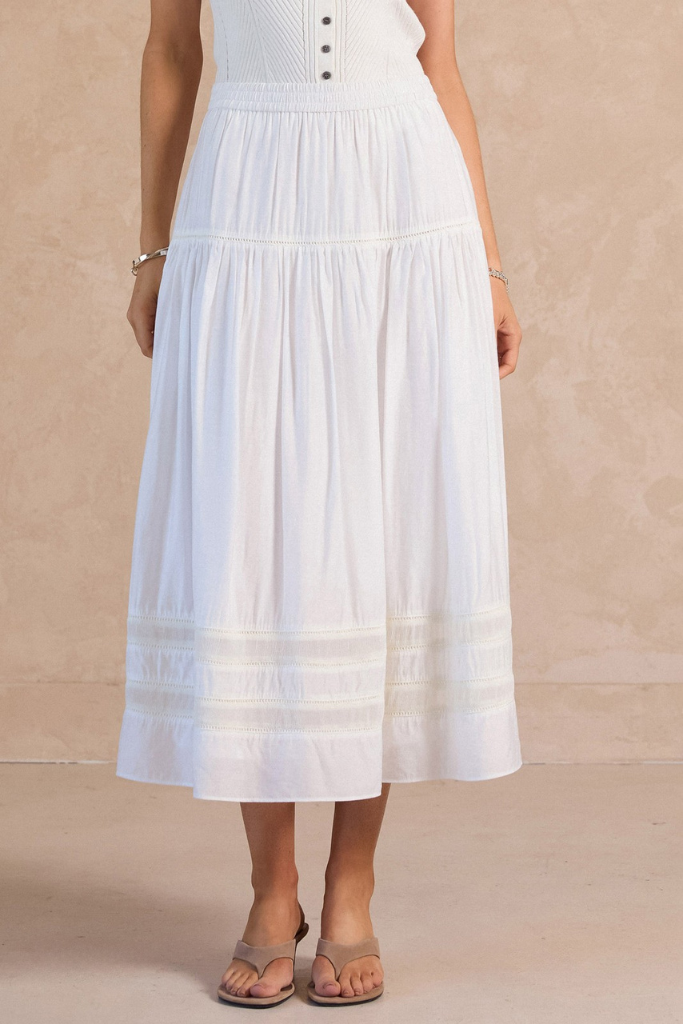 Malin midi skirt in white