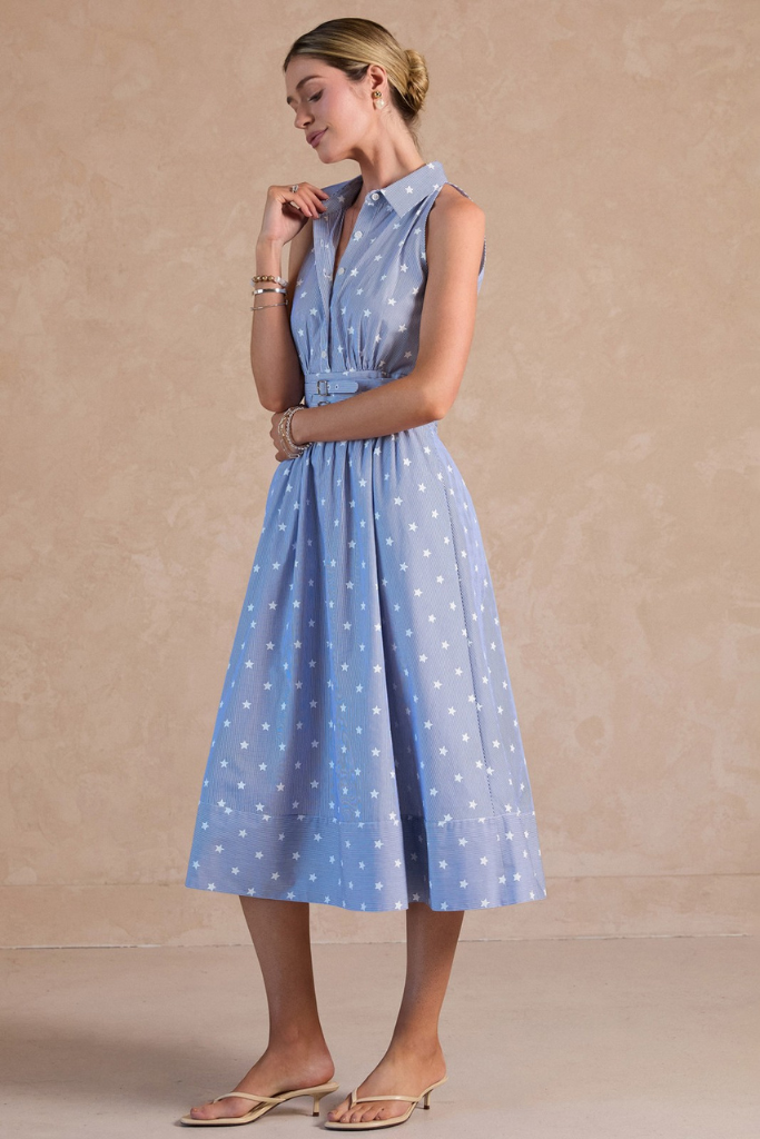 Blair star print midi dress
