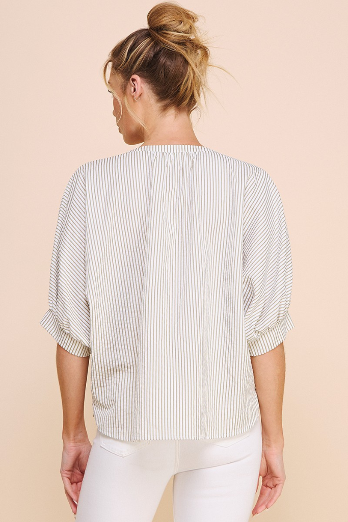 Donna stripe blouse in sage