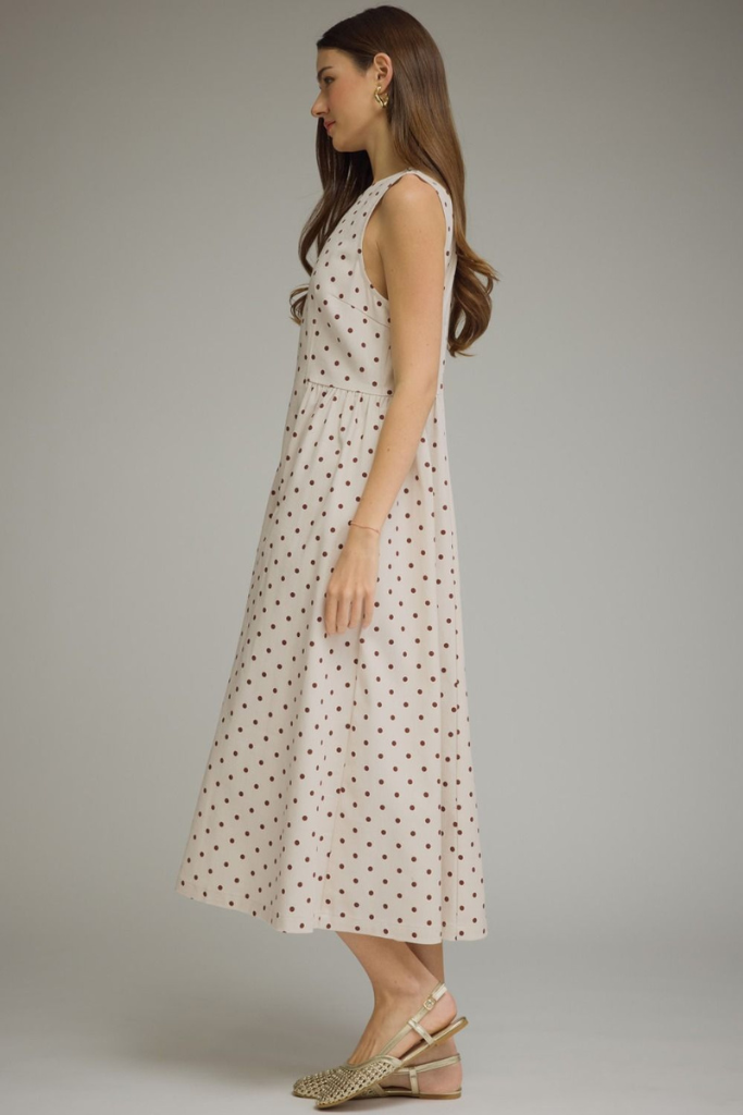 Mabel polka dot midi dress