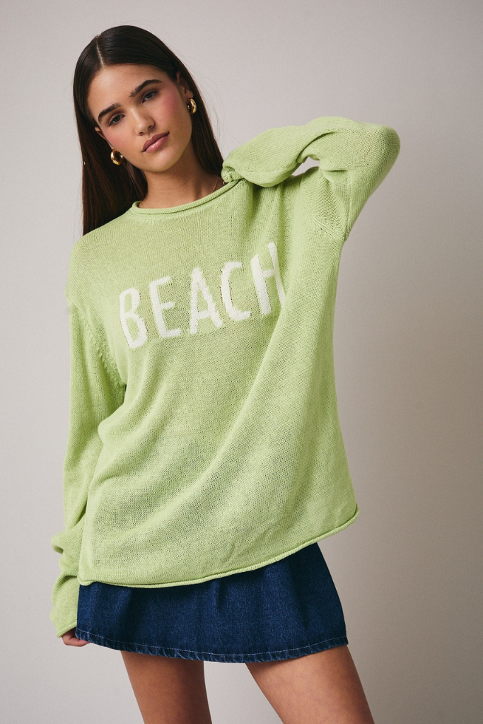 Beach sweater in green