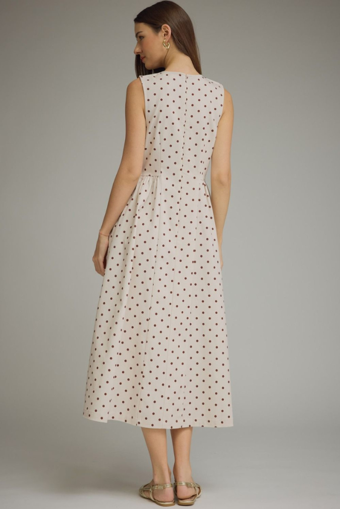 Mabel polka dot midi dress