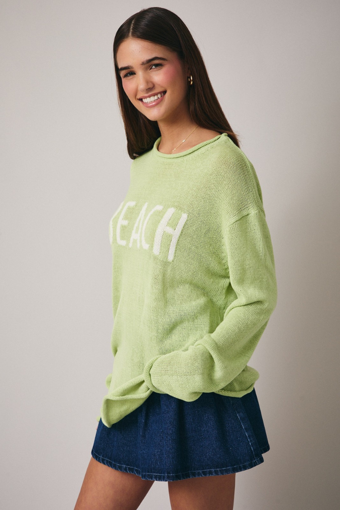 Beach sweater in green