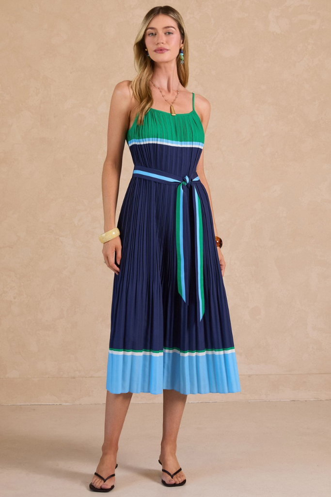 Keaton color block midi dress  Sloane Boutique
