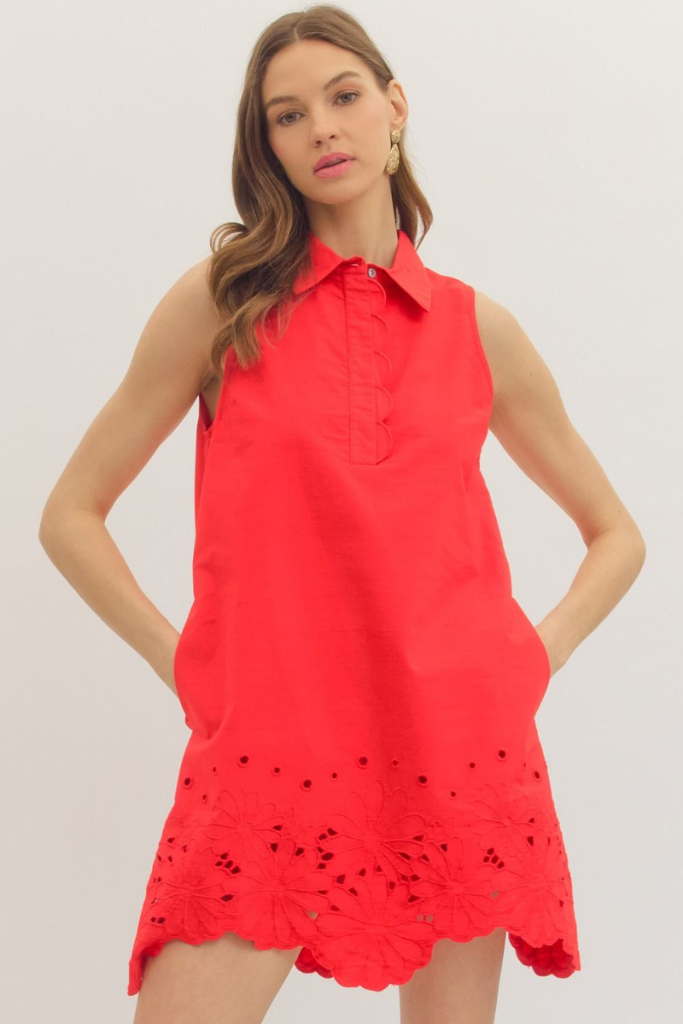 Maya mini dress in red