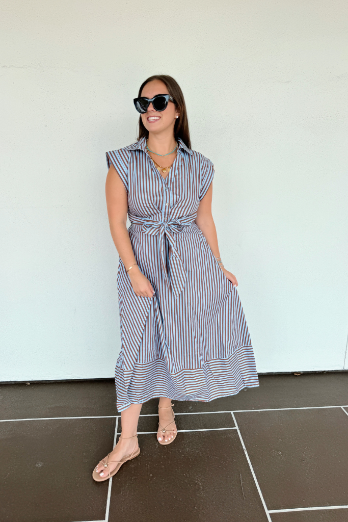 Serena stripe midi in blue