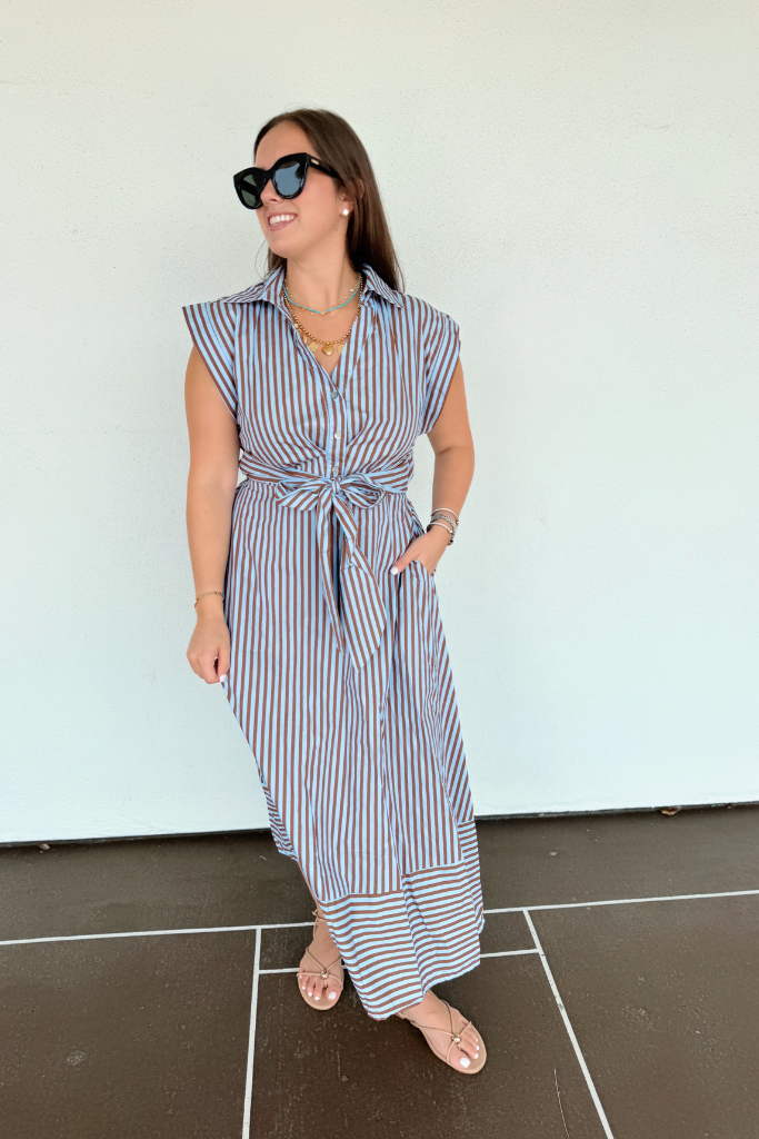 Serena stripe midi in blue
