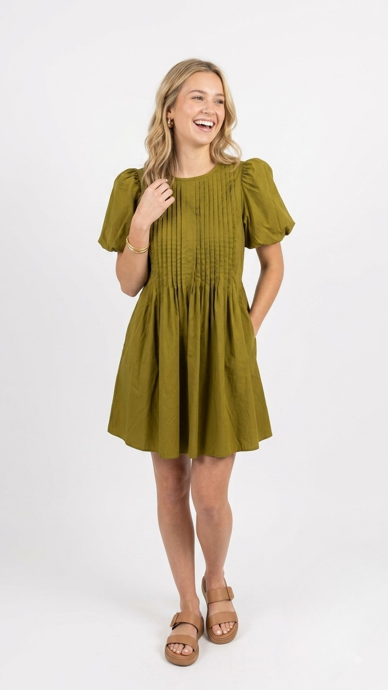 Marley mini dress in green – Sloane Boutique