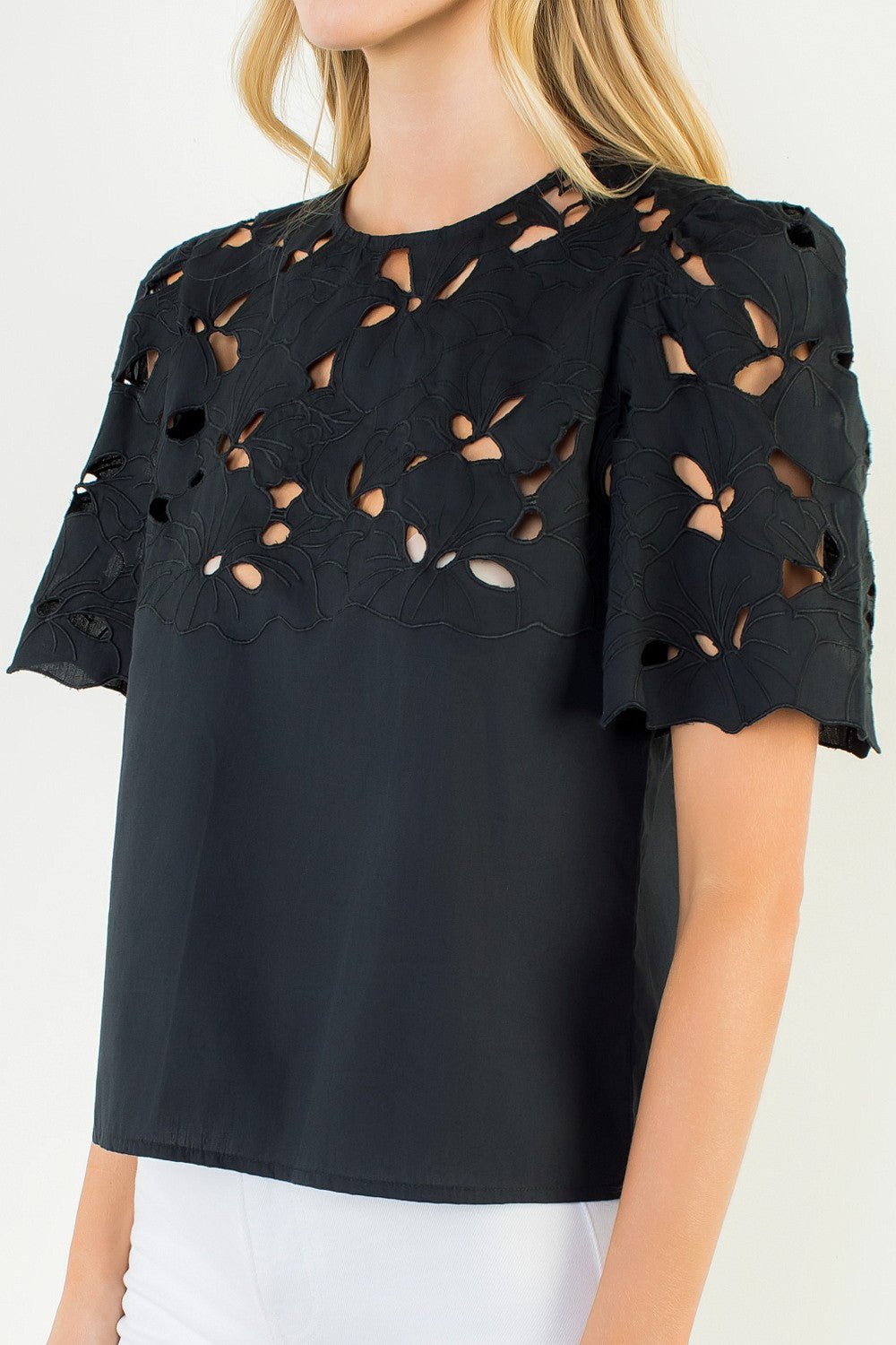 Tara cut out top in black