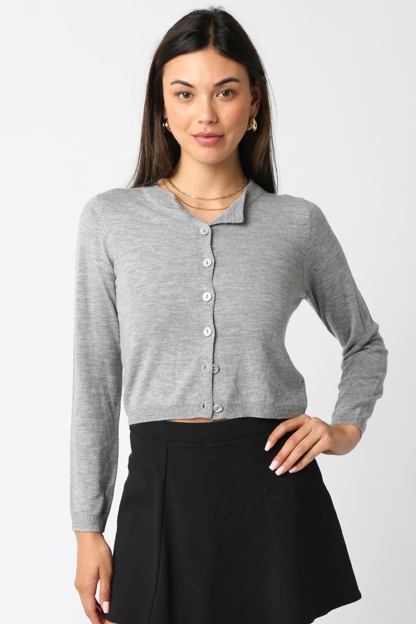 Bella cardigan in heather gray
