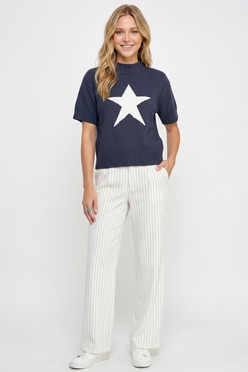 Star sweater in navy