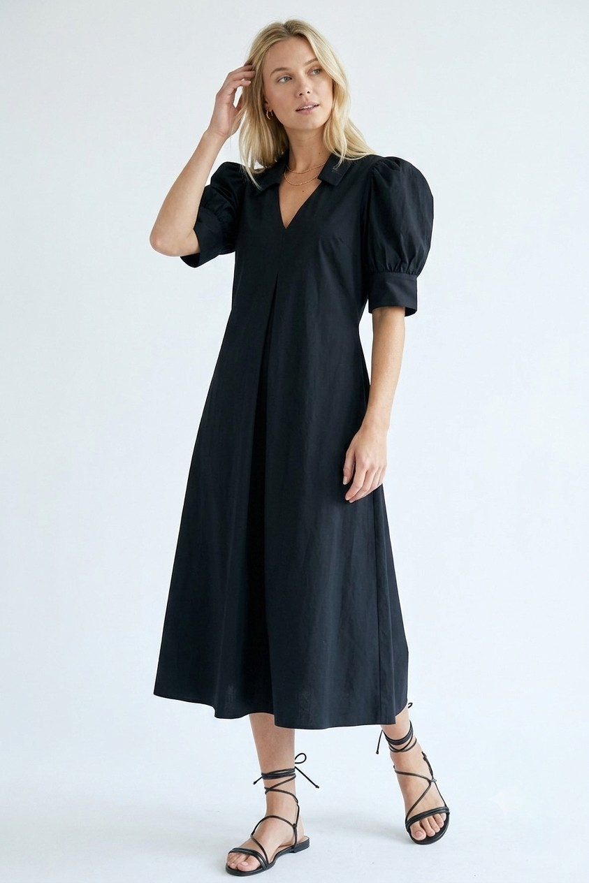 Avery midi dress in black