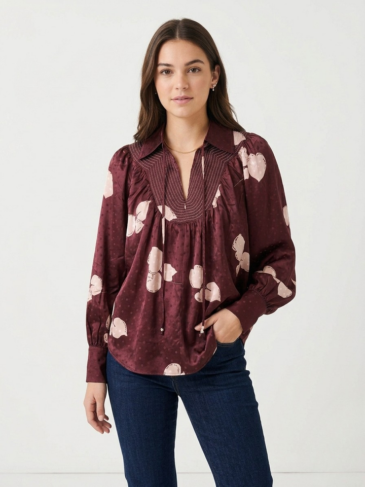 Elle blouse in plum