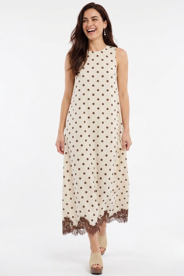 Phoebe polka dot midi dress