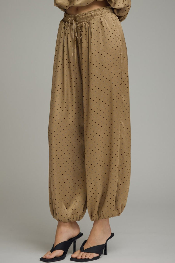Leslie dot silk joggers