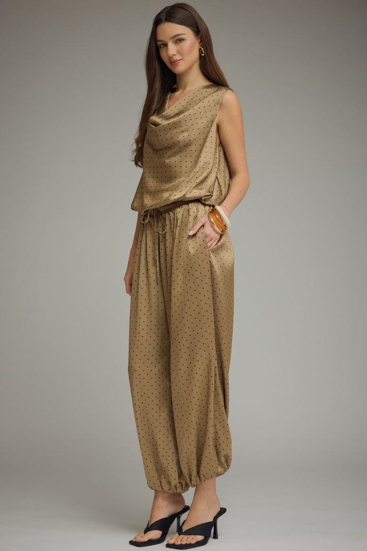 Leslie dot silk joggers