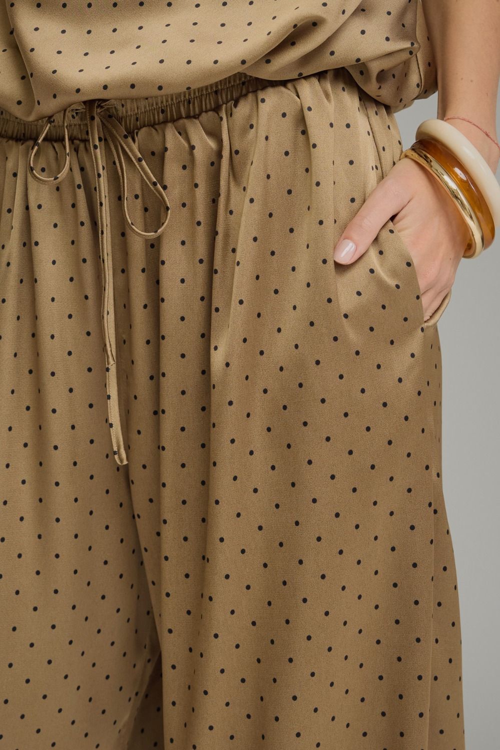 Leslie dot silk joggers