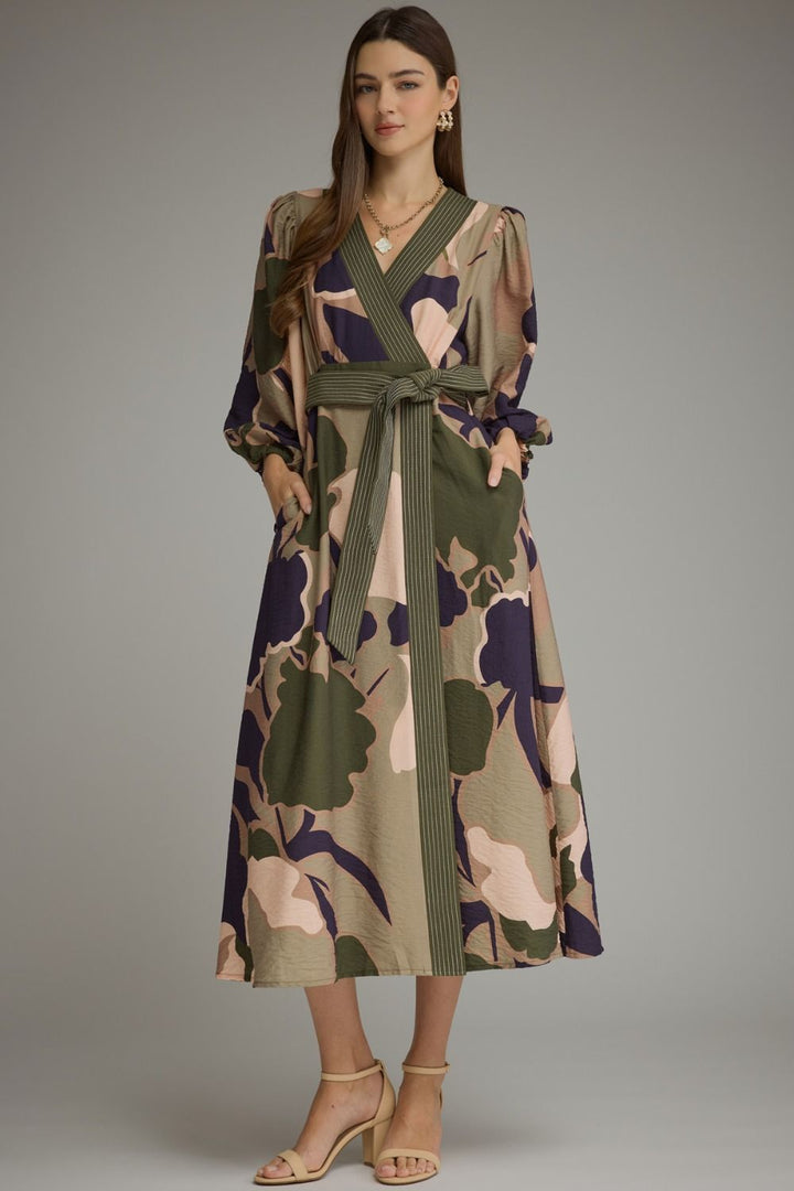 Celeste wrap midi dress