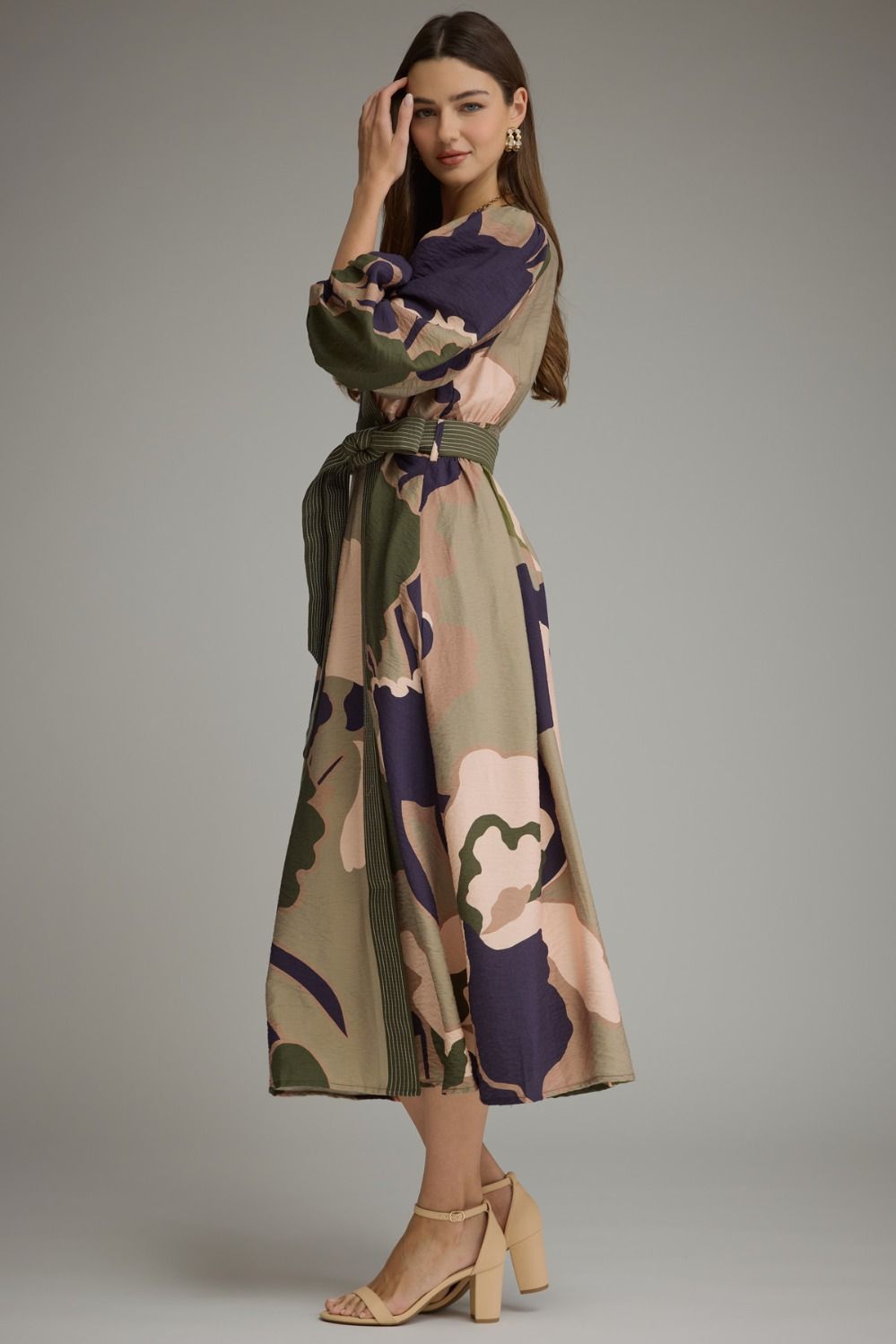 Celeste wrap midi dress