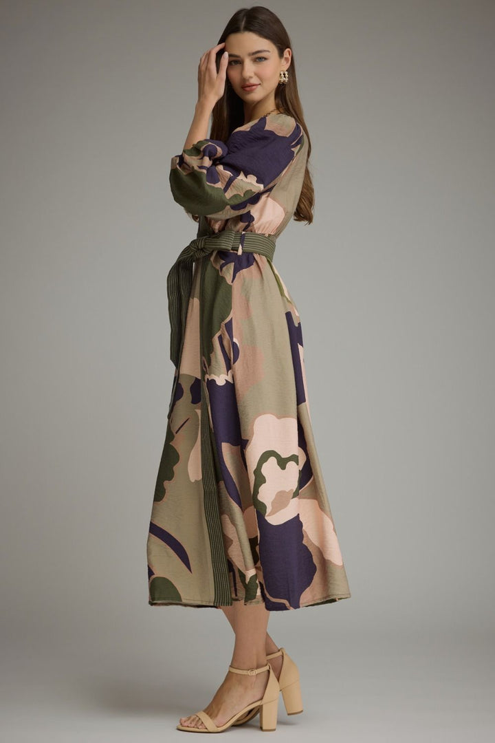 Celeste wrap midi dress