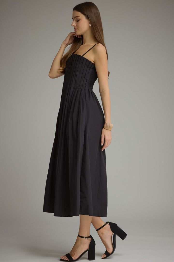 Stacy pleated midi dress