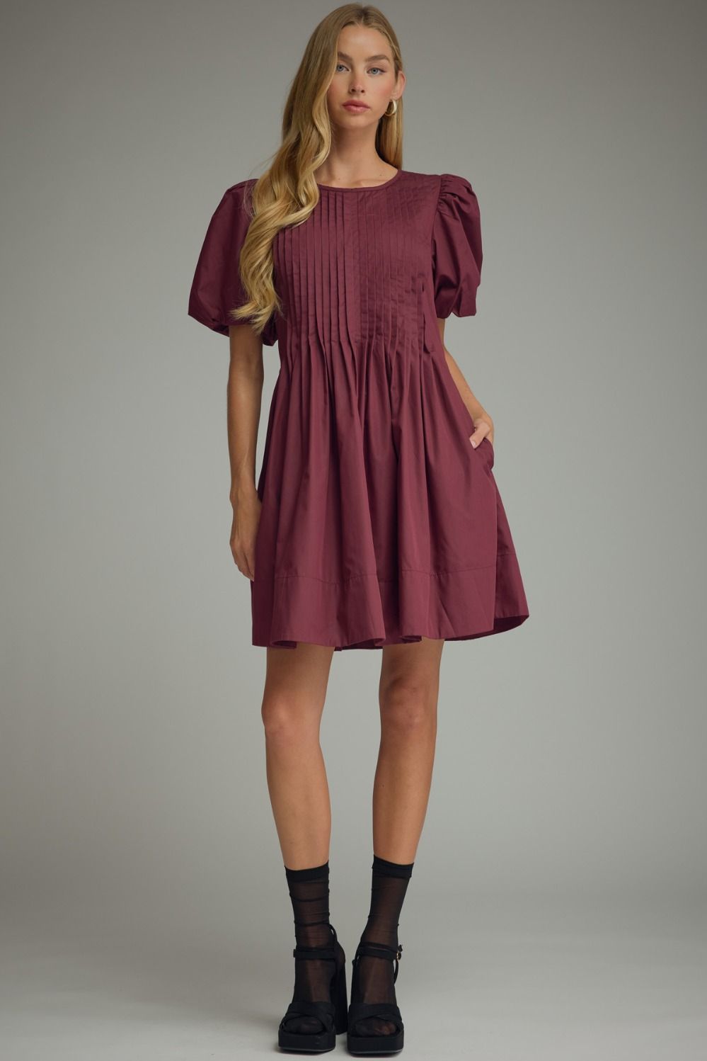 Hannah mini dress in merlot