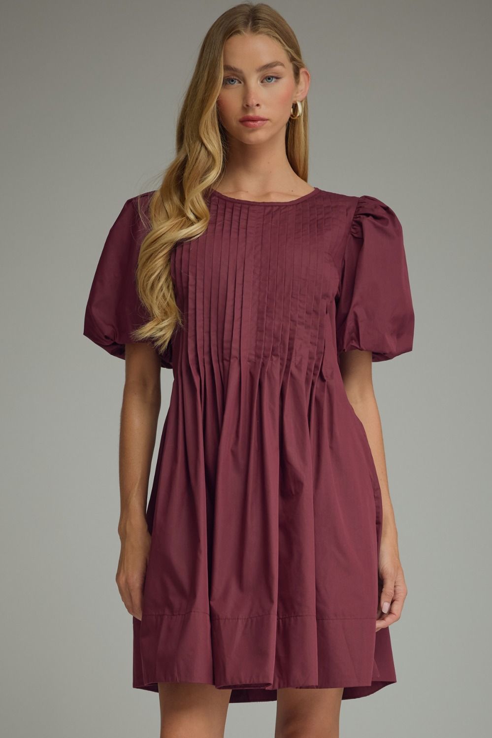 Hannah mini dress in merlot