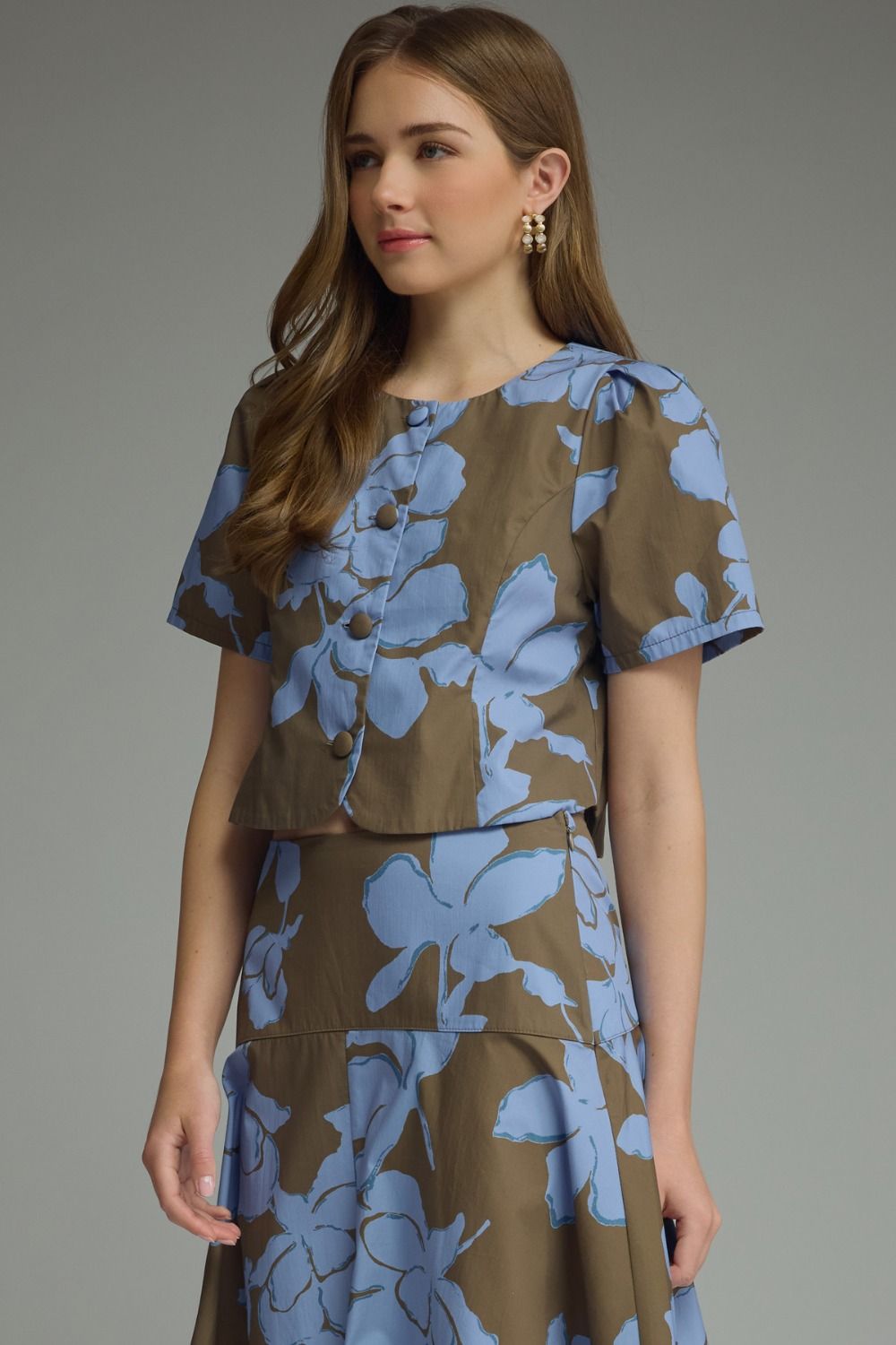 Birdie short sleeve top in blue
