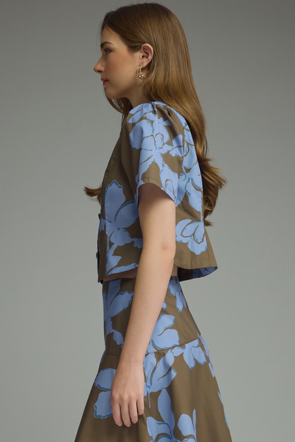 Birdie short sleeve top in blue
